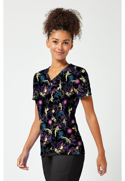 Tooniforms TF796 Women's Print V-Neck Scrub Top Celestial Tropics