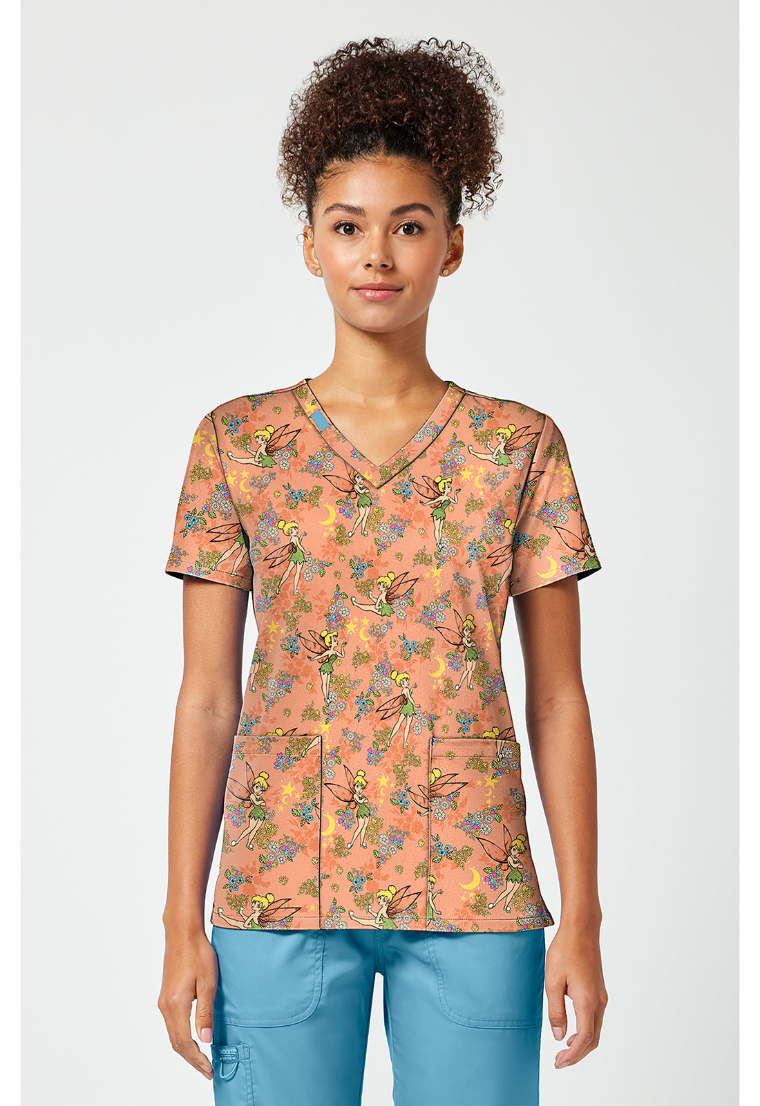 Tooniforms TF796 Women's Print V-Neck Scrub Top Pixie Petals