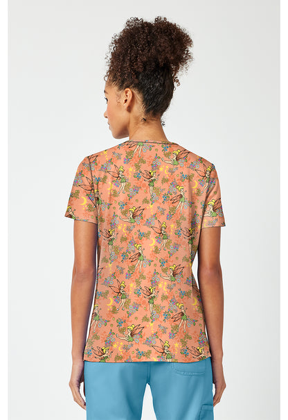 Tooniforms TF796 Women's Print V-Neck Scrub Top Pixie Petals