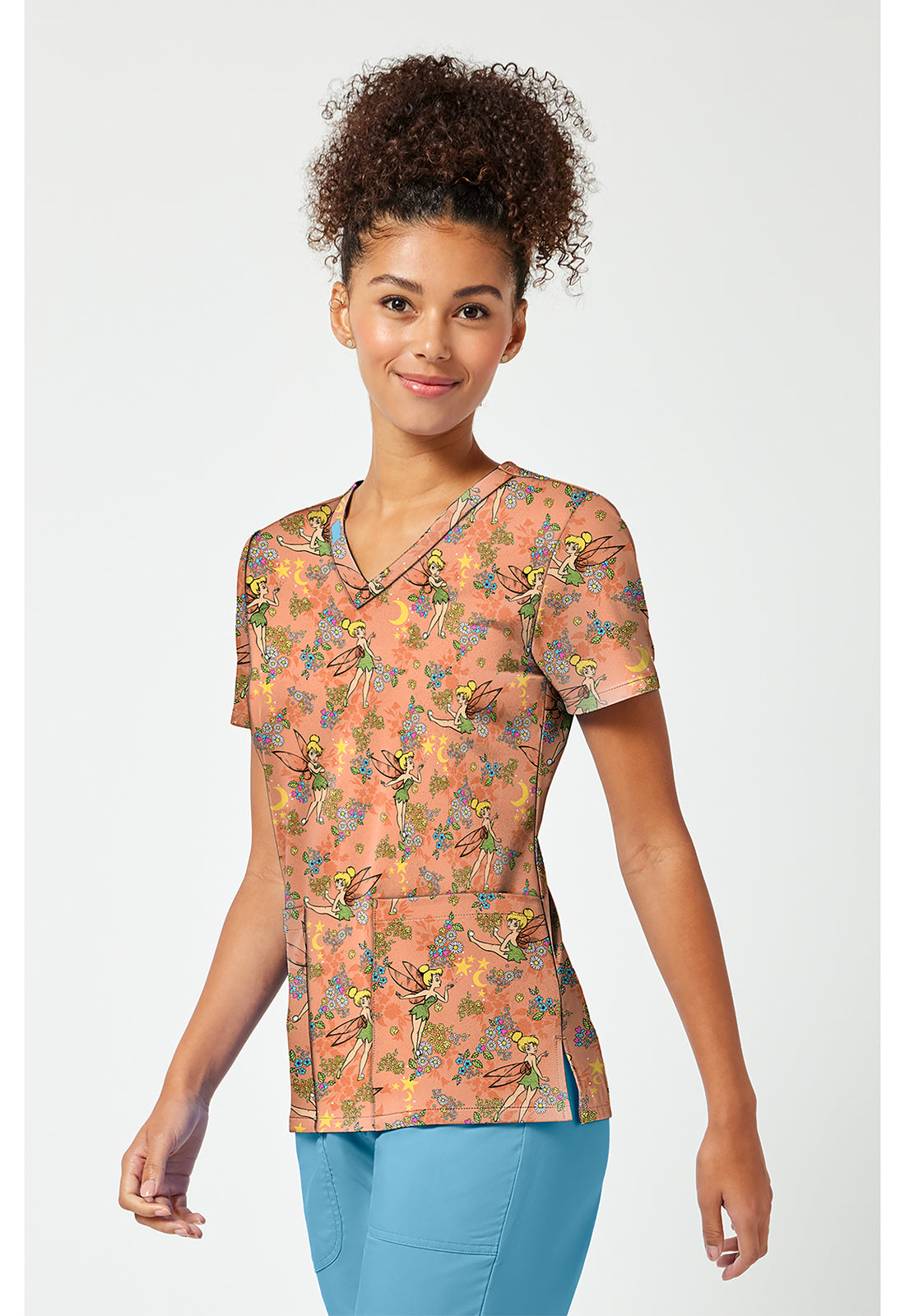 Tooniforms TF796 Women's Print V-Neck Scrub Top Pixie Petals