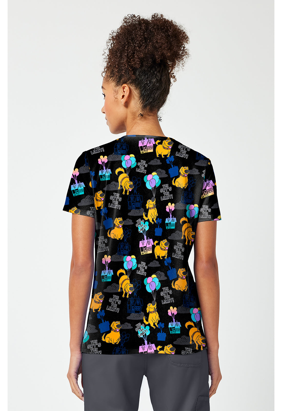 Tooniforms TF796 Women's Print V-Neck Scrub Top Up With Dug