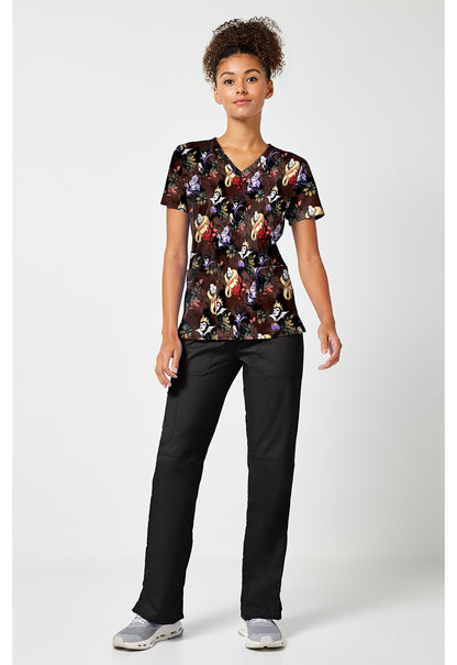Tooniforms TF796 Women's Print V-Neck Scrub Top Dark Garden