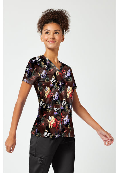 Tooniforms TF796 Women's Print V-Neck Scrub Top Dark Garden
