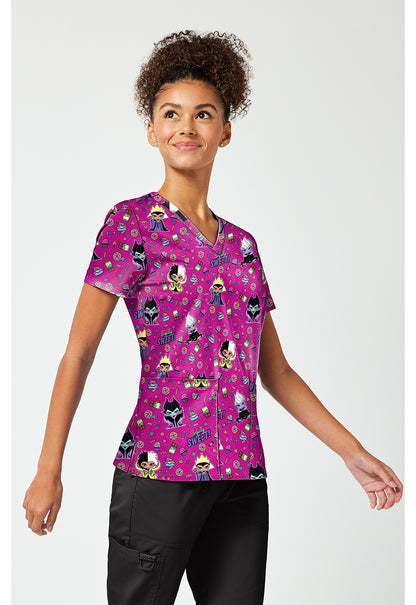 Tooniforms TF796 Women's Print V-Neck Scrub Top Sweetly Sinful