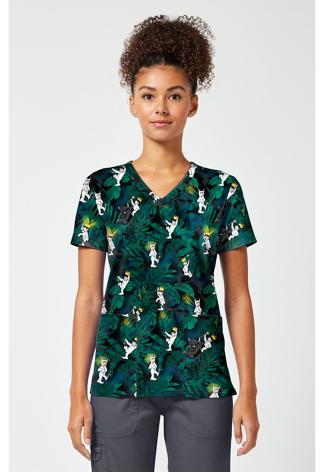 Tooniforms TF796 Women's Print V-Neck Scrub Top King Of Things
