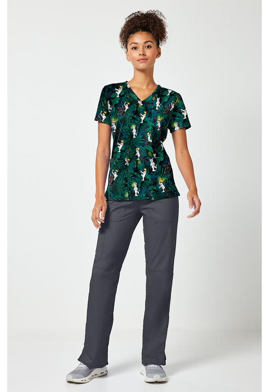 Tooniforms TF796 Women's Print V-Neck Scrub Top King Of Things