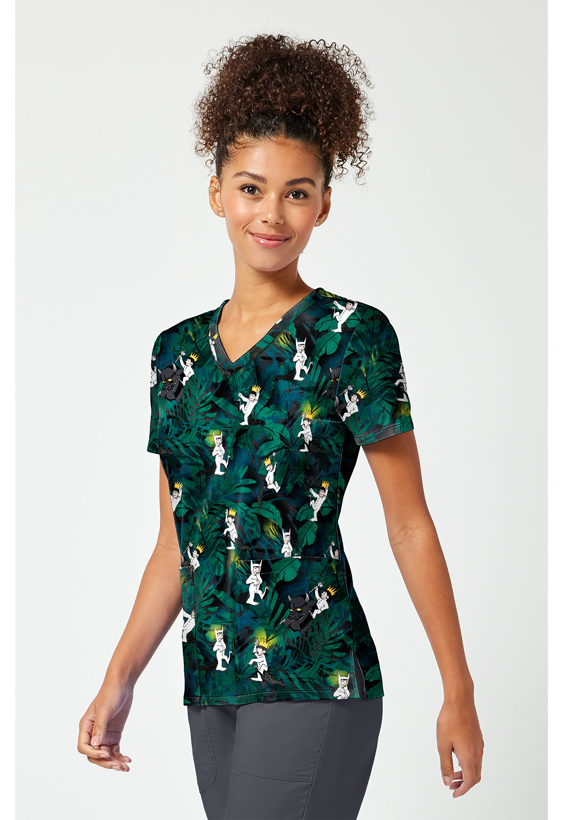 Tooniforms TF796 Women's Print V-Neck Scrub Top King Of Things