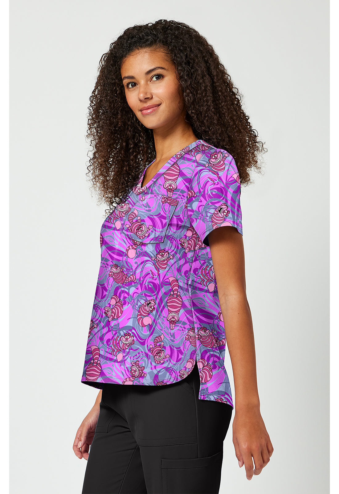 Tooniforms TF797 Women's Print V-Neck Scrub Top Here And Gone Again