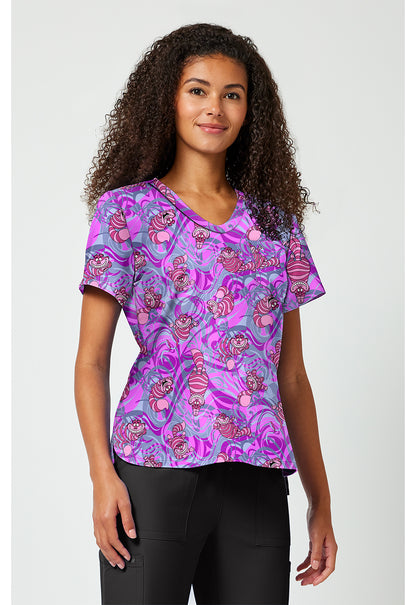 Tooniforms TF797 Women's Print V-Neck Scrub Top Here And Gone Again