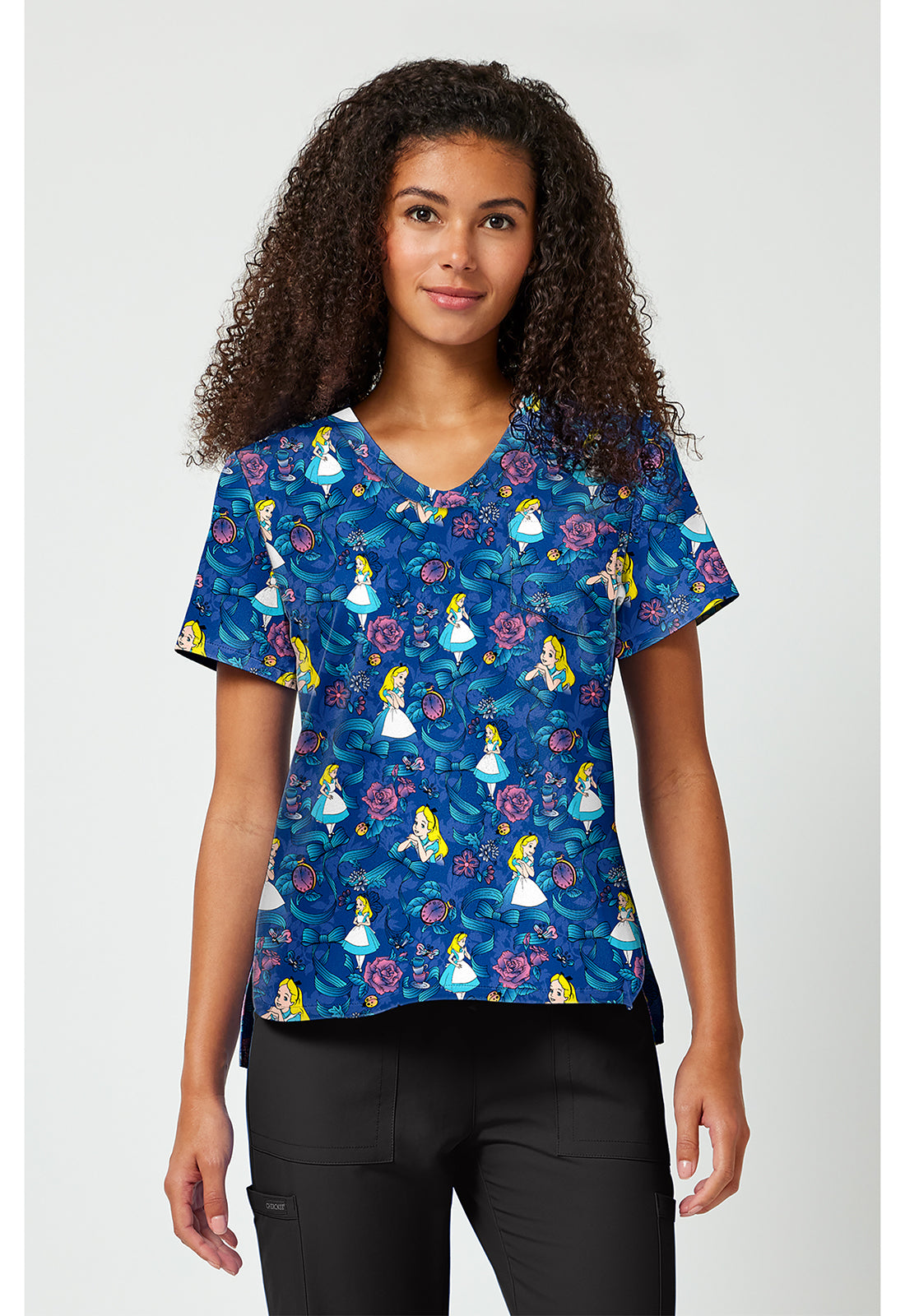 Tooniforms TF797 Women's Print V-Neck Scrub Top Bow-Tanical