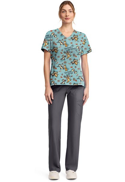 Tooniforms TF797 Print V-Neck Top Crack Me Up