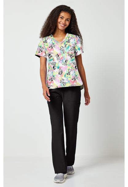 Tooniforms TF797 Women's Print V-Neck Scrub Top Puppy Pile