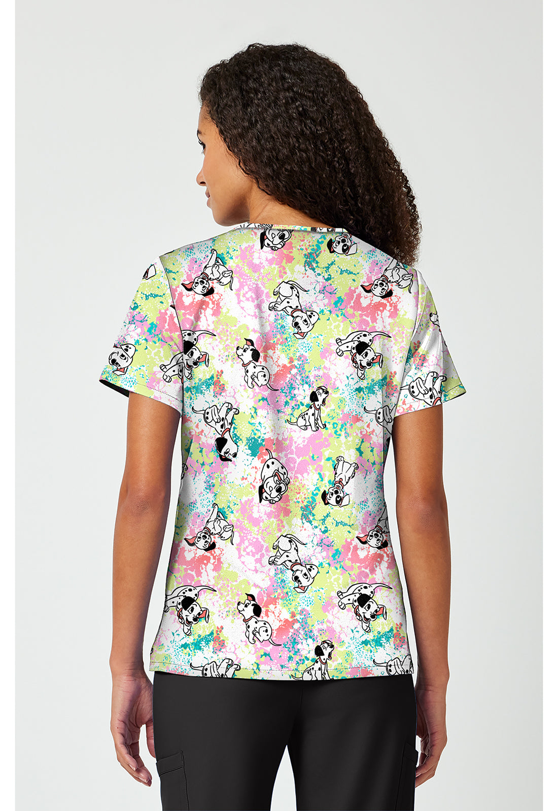 Tooniforms TF797 Women's Print V-Neck Scrub Top Puppy Pile