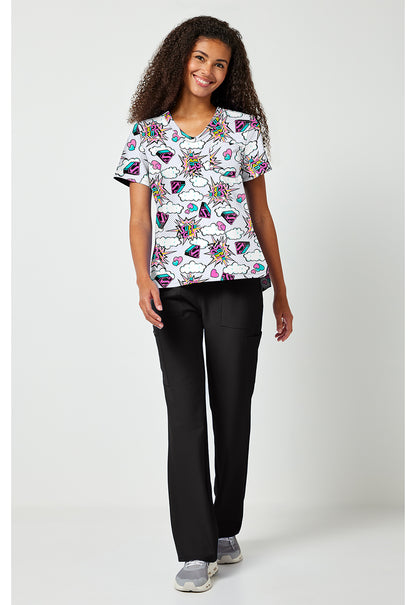 Tooniforms TF797 Women's Print V-Neck Scrub Top Head Skyward