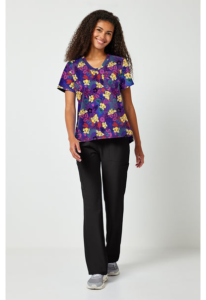 Tooniforms TF797 Women's Print V-Neck Scrub Top Simba-Sational