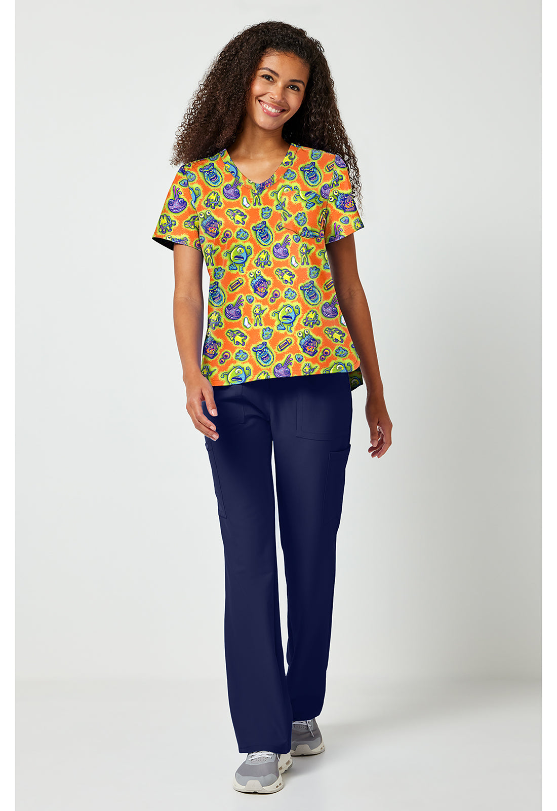 Tooniforms TF797 Women's Print V-Neck Scrub Top Code 2319