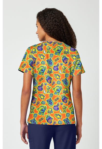 Tooniforms TF797 Women's Print V-Neck Scrub Top Code 2319