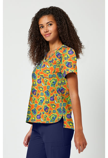 Tooniforms TF797 Women's Print V-Neck Scrub Top Code 2319