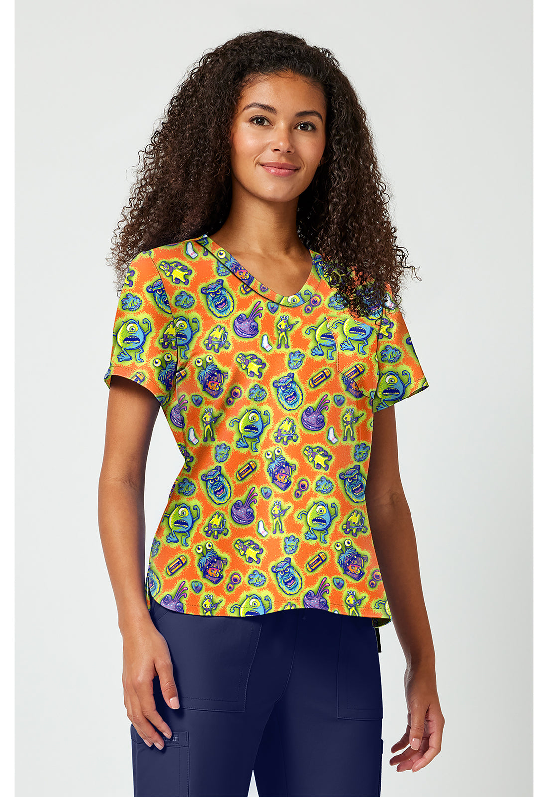 Tooniforms TF797 Women's Print V-Neck Scrub Top Code 2319