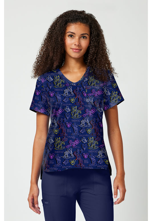 Tooniforms TF797 Women's Print V-Neck Scrub Top What A Character