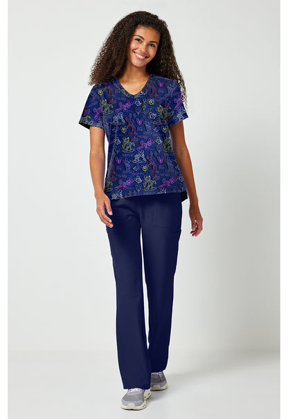 Tooniforms TF797 Women's Print V-Neck Scrub Top What A Character