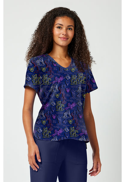 Tooniforms TF797 Women's Print V-Neck Scrub Top What A Character