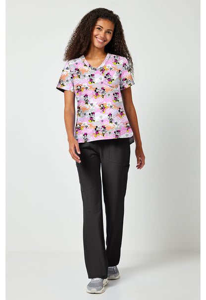 Tooniforms TF797 Women's Print V-Neck Scrub Top Friend Frolic