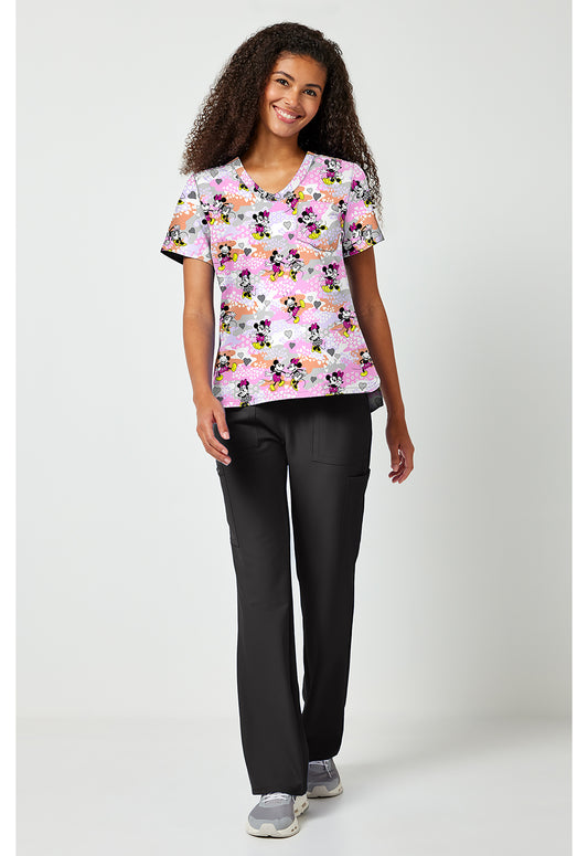 Tooniforms TF797 Women's Print V-Neck Scrub Top Friend Frolic