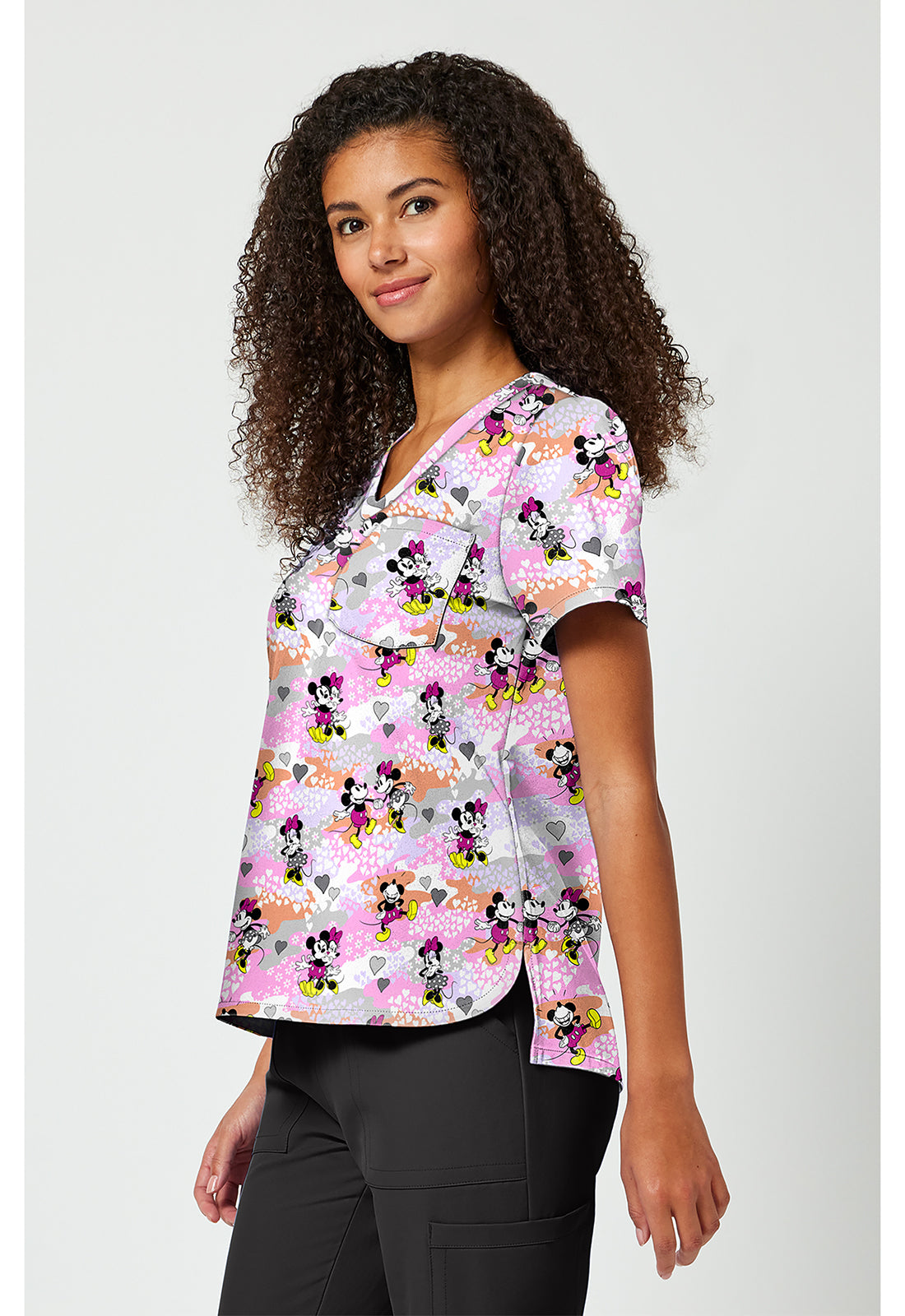 Tooniforms TF797 Women's Print V-Neck Scrub Top Friend Frolic