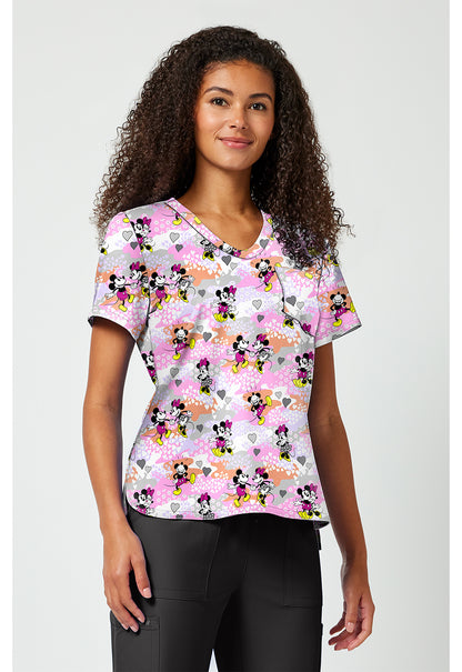 Tooniforms TF797 Women's Print V-Neck Scrub Top Friend Frolic