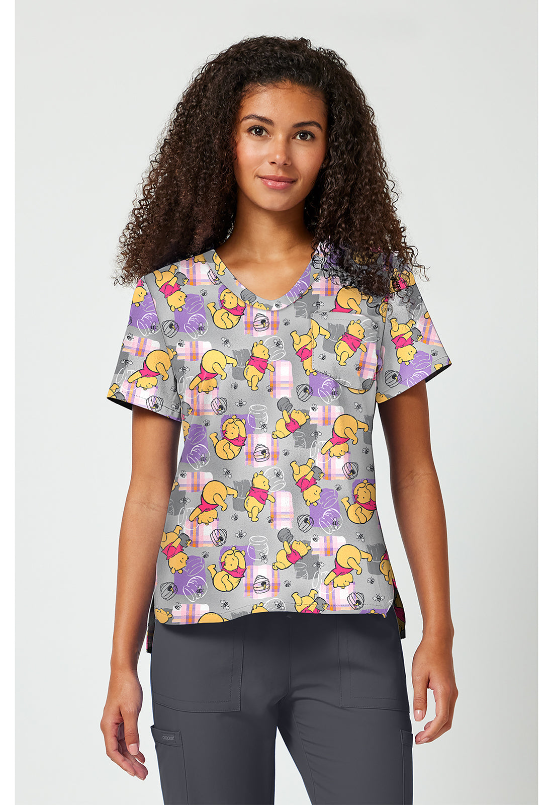 Tooniforms TF797 Women's Print V-Neck Scrub Top Honey Plaid