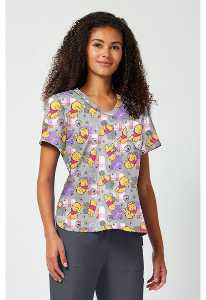 Tooniforms TF797 Women's Print V-Neck Scrub Top Honey Plaid