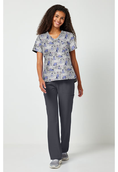 Tooniforms TF797 Women's Print V-Neck Scrub Top Eeyore Attitude