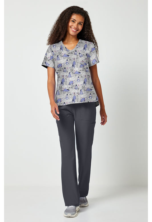 Tooniforms TF797 Women's Print V-Neck Scrub Top Eeyore Attitude