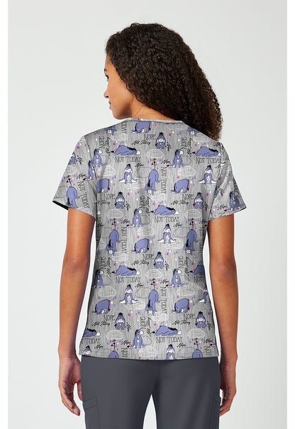 Tooniforms TF797 Women's Print V-Neck Scrub Top Eeyore Attitude
