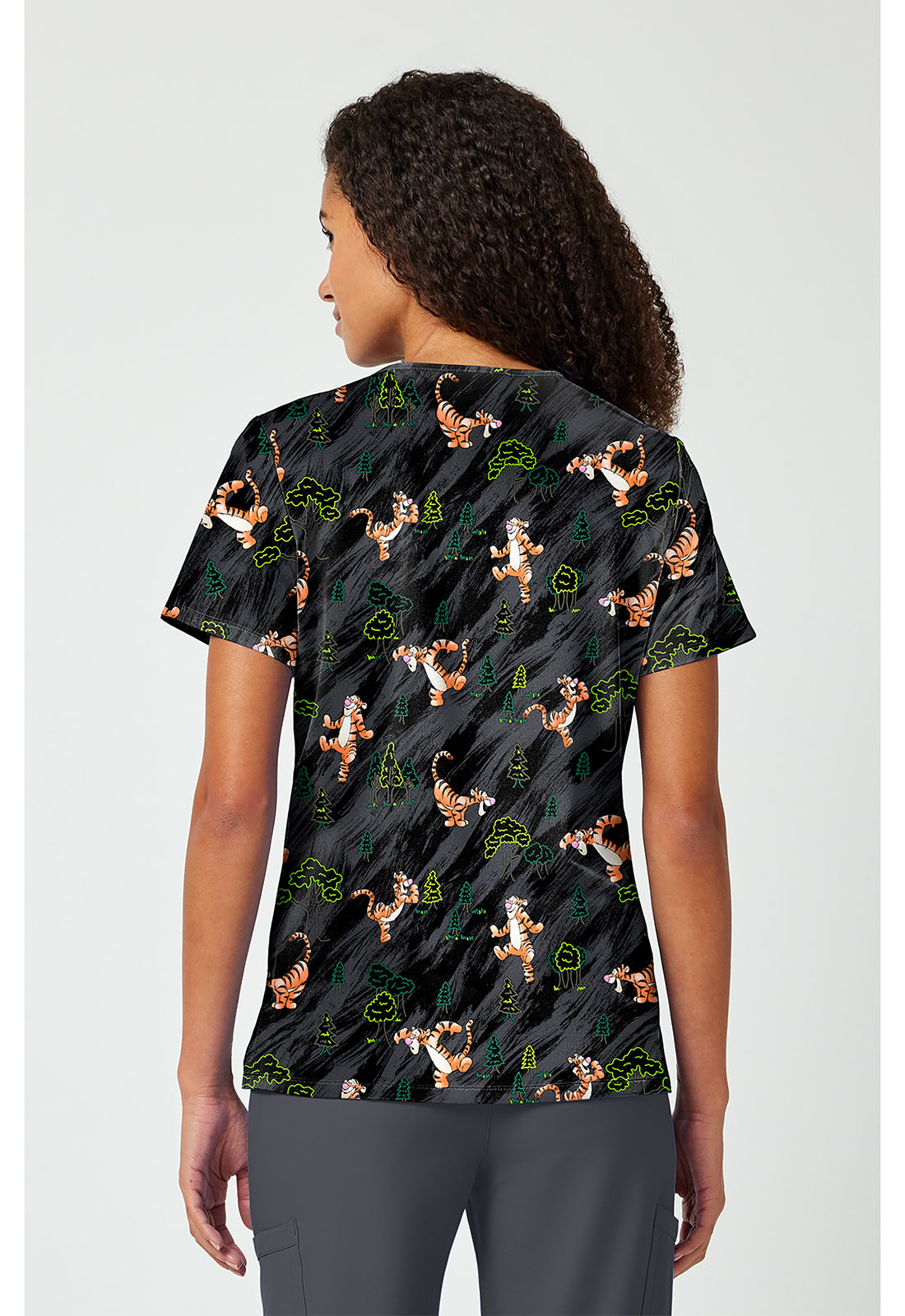 Tooniforms TF797 Women's Print V-Neck Scrub Top Flouncy Bouncy