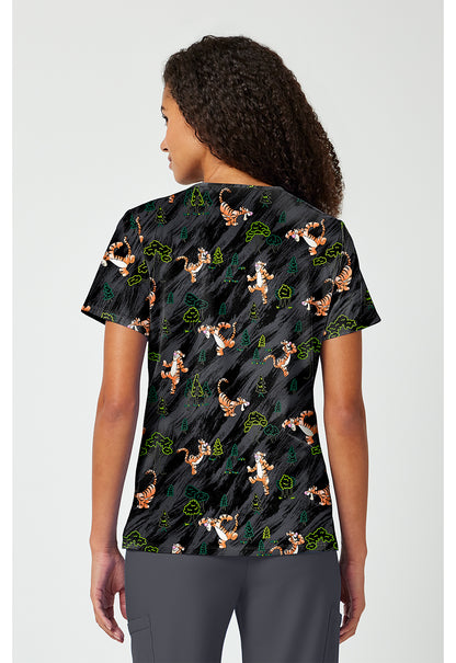 Tooniforms TF797 Women's Print V-Neck Scrub Top Flouncy Bouncy