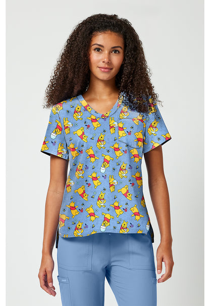 Tooniforms TF797 Women's Print V-Neck Scrub Top I Say Honey