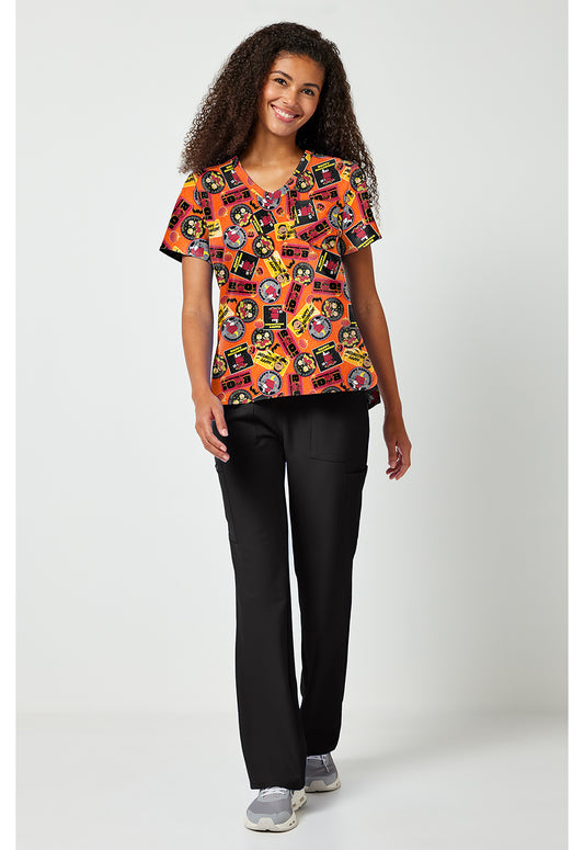 Tooniforms TF797 Women's Print V-Neck Scrub Top Pumpkin Patches