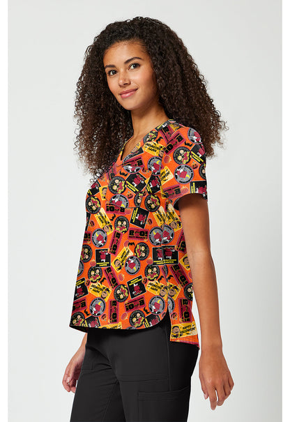 Tooniforms TF797 Women's Print V-Neck Scrub Top image 3