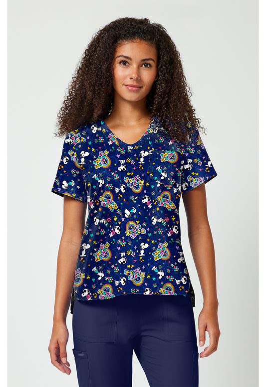 Tooniforms TF797 Women's Print V-Neck Scrub Top Cool Kindness