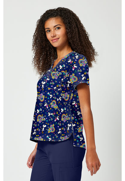 Tooniforms TF797 Women's Print V-Neck Scrub Top Cool Kindness