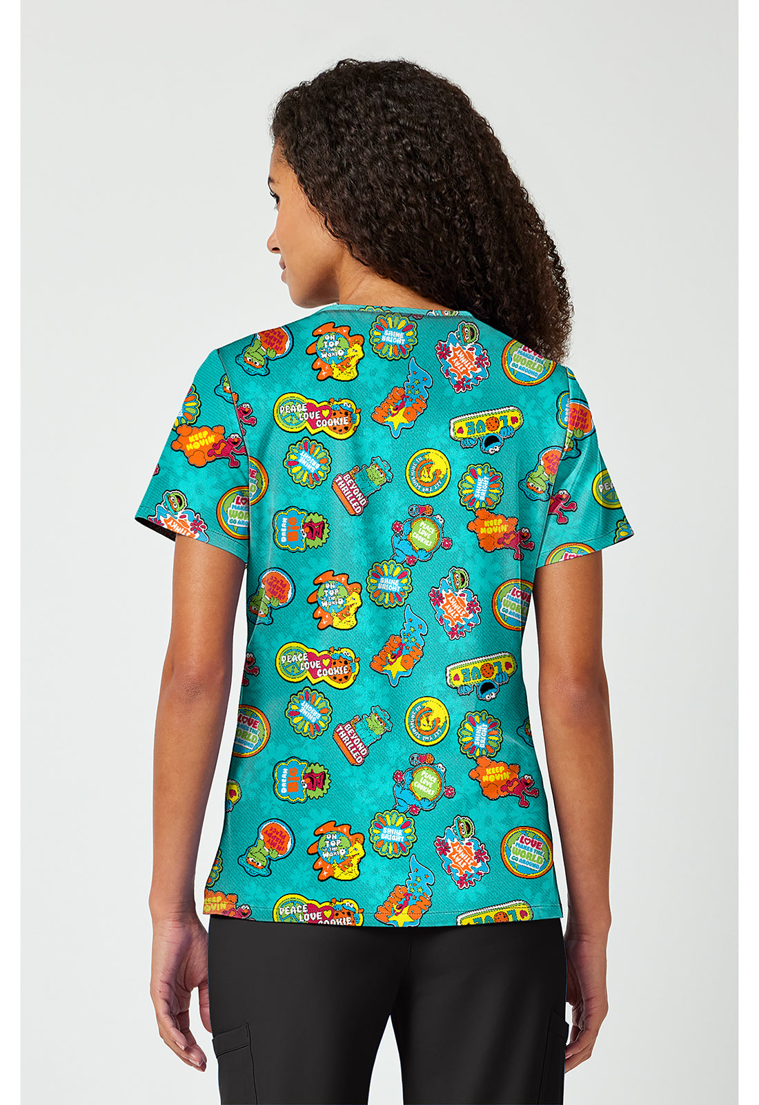 Tooniforms TF797 Women's Print V-Neck Scrub Top Sunshine Vibes