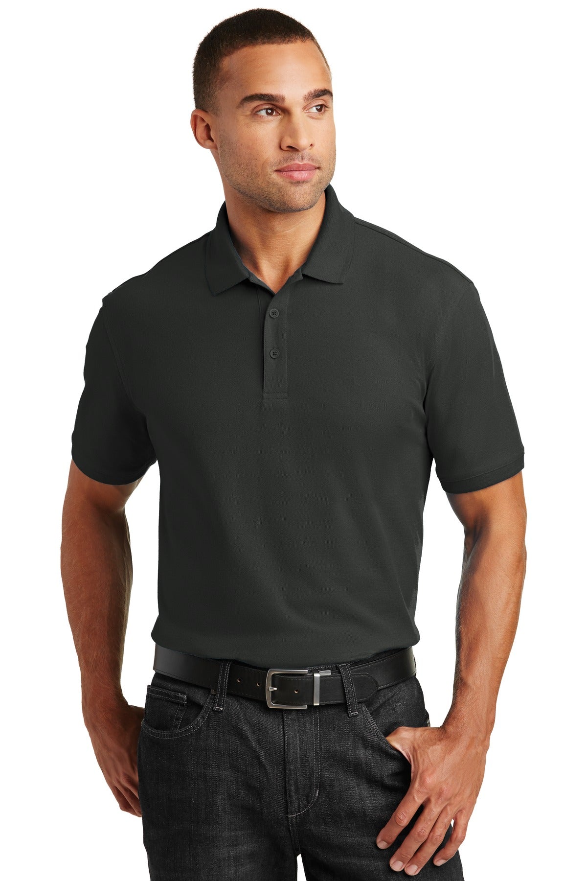 Port Authority Tall Core Classic Pique Polo. TLK100 Deep Black Tall