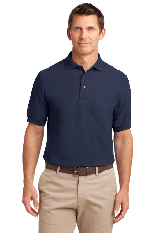 Port Authority Tall Silk Touch Polo with Pocket. TLK500P Navy Tall