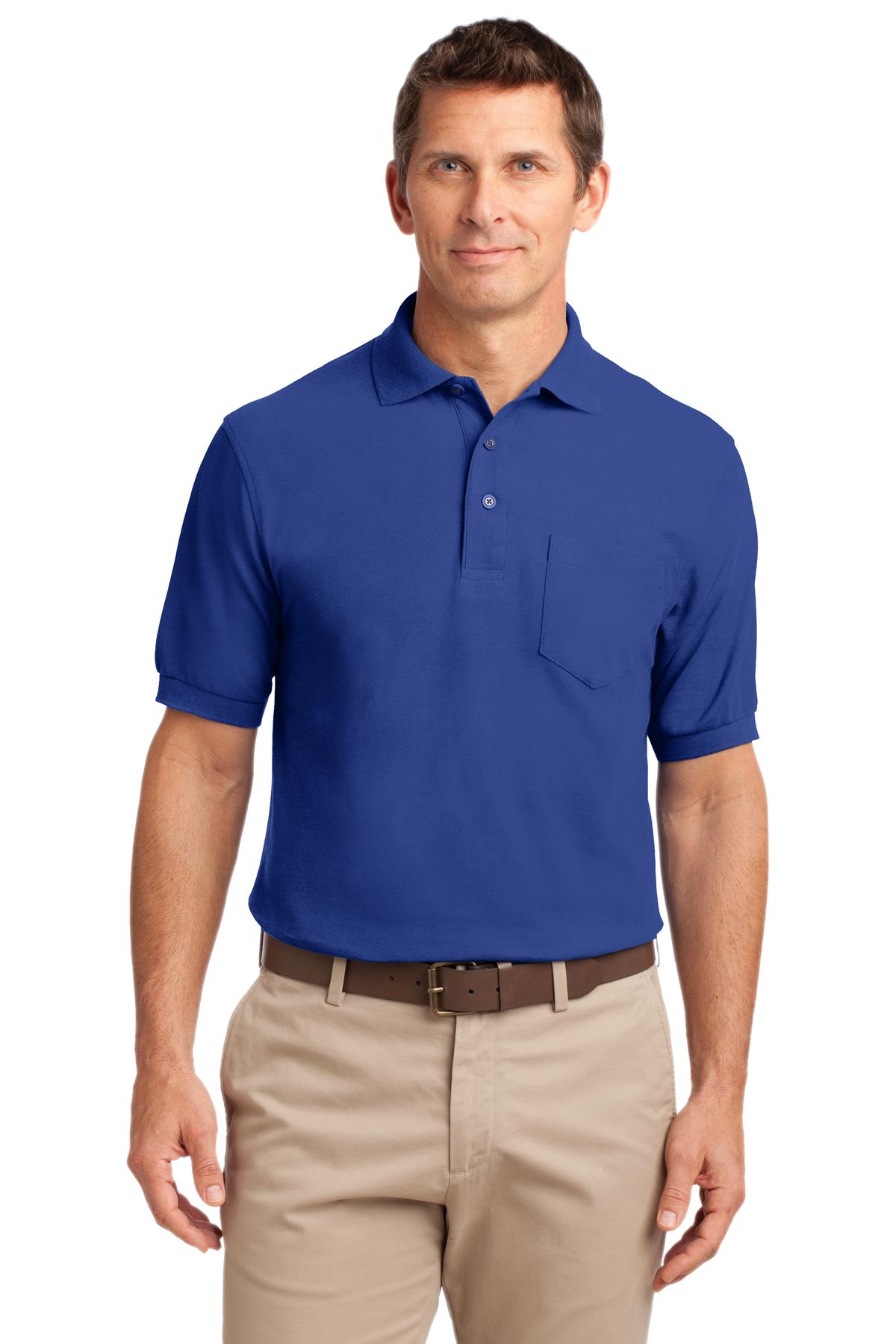 Port Authority Tall Silk Touch Polo with Pocket. TLK500P Royal Tall