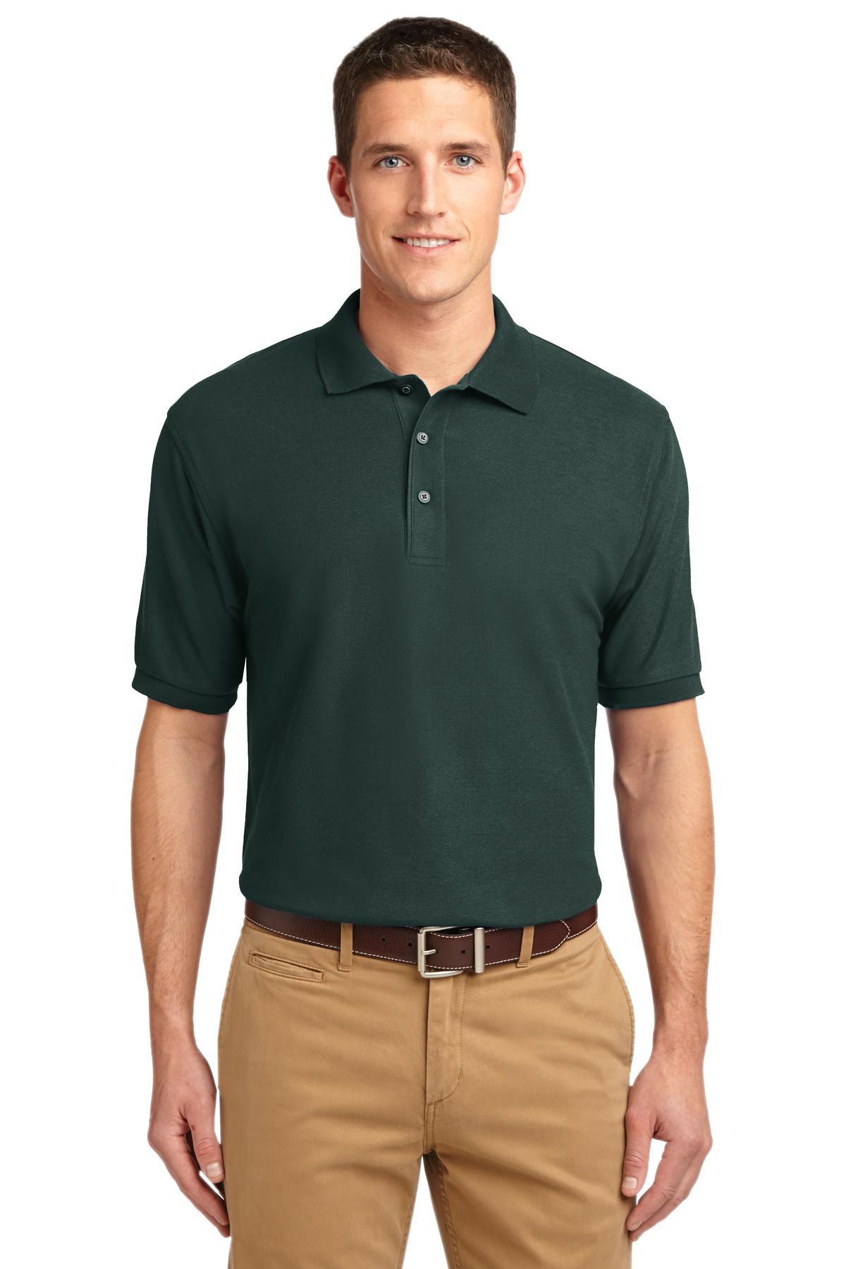 Port Authority Tall Silk Touch Polo.  TLK500 Dark Green Tall