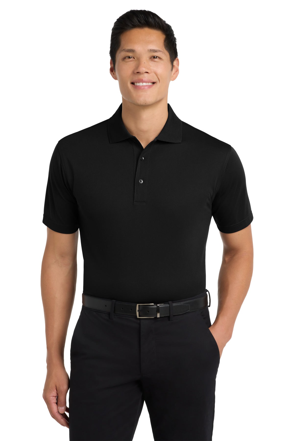 Port Authority Tall Tech Pique Polo. TLK527 Black Tall