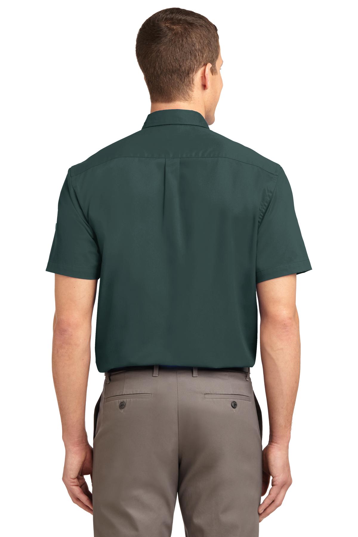 Port Authority Tall Short Sleeve Easy Care Shirt. TLS508 Dark Green/ Navy Tall