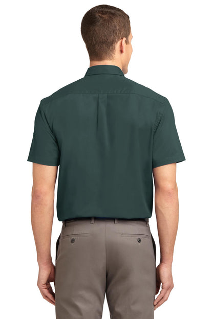 Port Authority Tall Short Sleeve Easy Care Shirt. TLS508 Dark Green/ Navy Tall